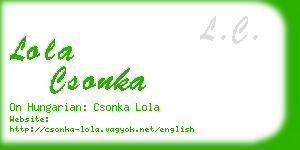 lola csonka business card